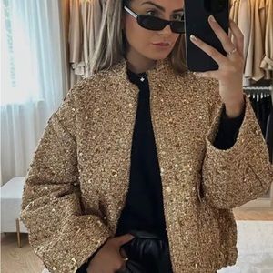 Golden bomber jacket
